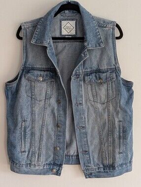 Urban Heritage Long Light/Medium Wash Denim Vest Size L